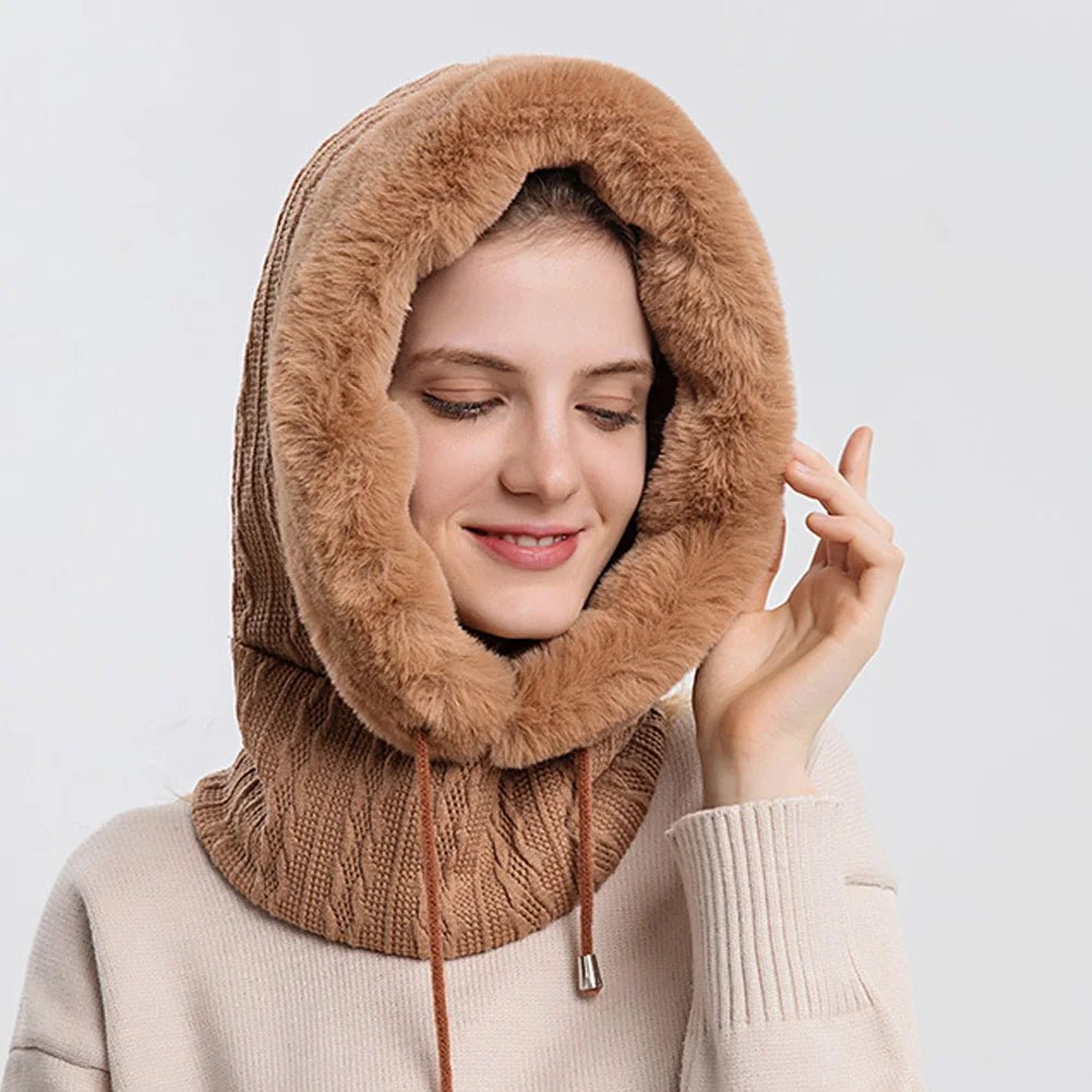 Rizzora™ 3-in-1 Dames Sjaal - Warme Gebreide Sjaal, Muts en Masker voor Winter