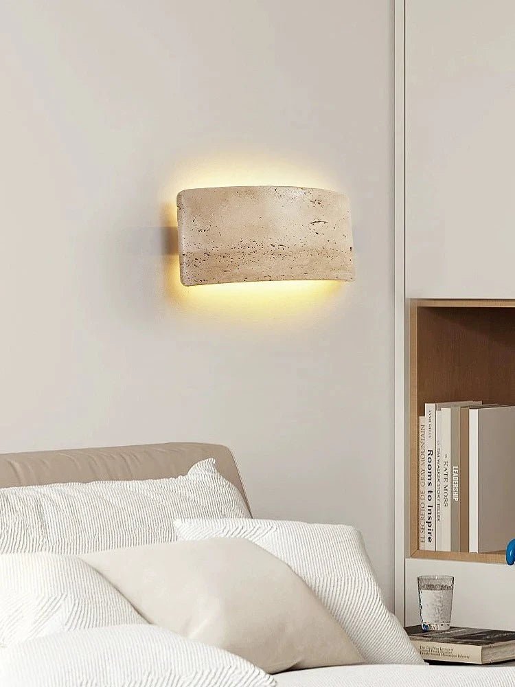 StoneLux™ Travertijn Wandlamp | Waterdichte Buitenverlichting in Natuurlijke Stijl