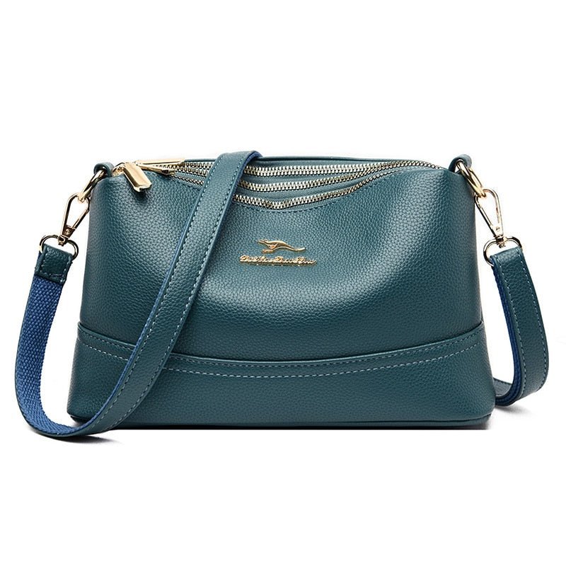 Belliza™ – Middelgrote Leren Schoudertas voor Dames – Stijlvolle en Ruime Crossbody Bag