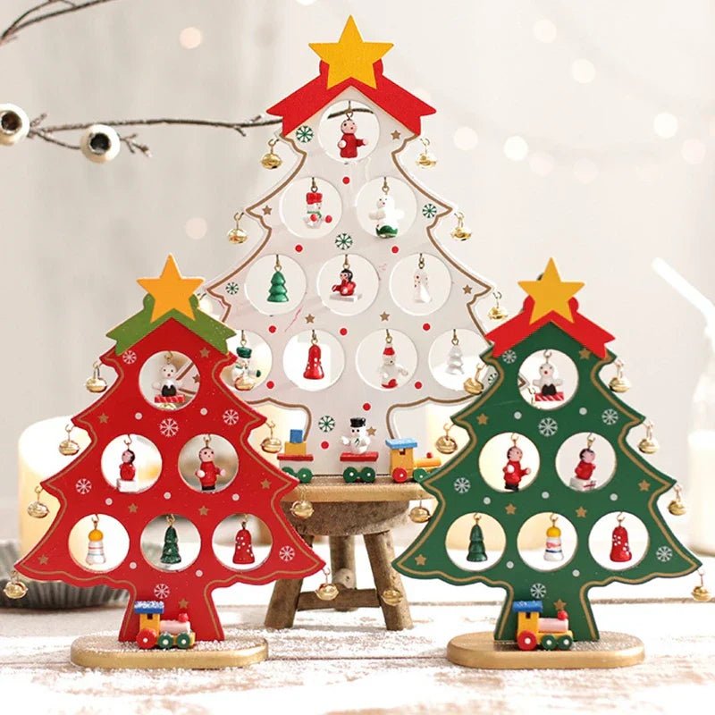 Houten Kerstboom Decoratie | Kerstversiering Voor Bureau en Tafel