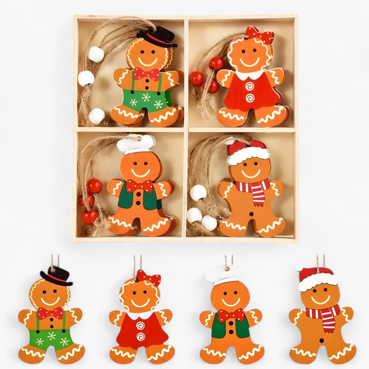 GingerJoy™ Kerstdecoratie – Charmante Gingerbread Man Versiering voor de Kerstboom