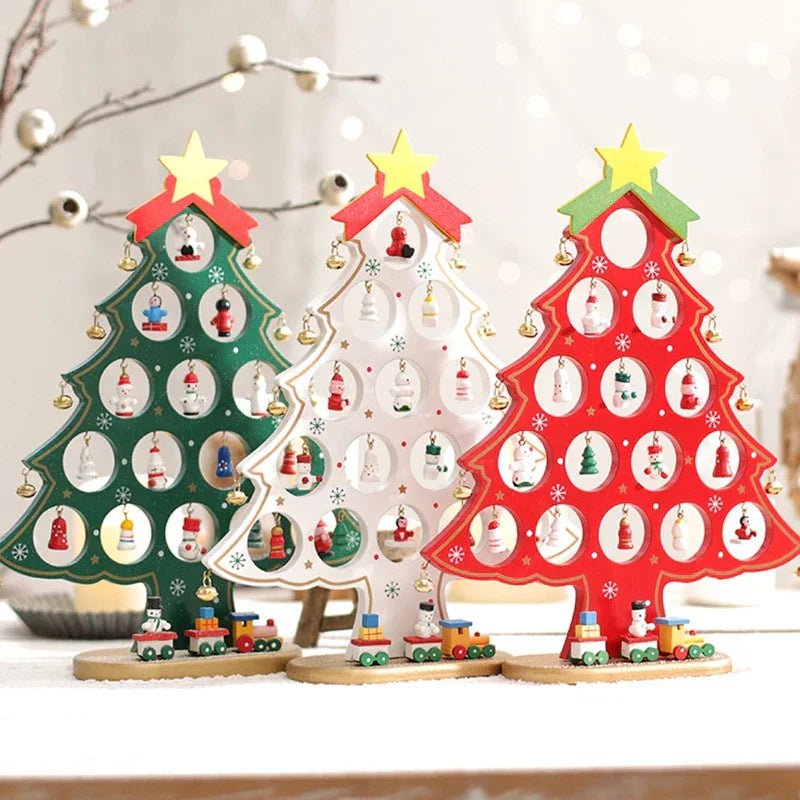 Houten Kerstboom Decoratie | Kerstversiering Voor Bureau en Tafel