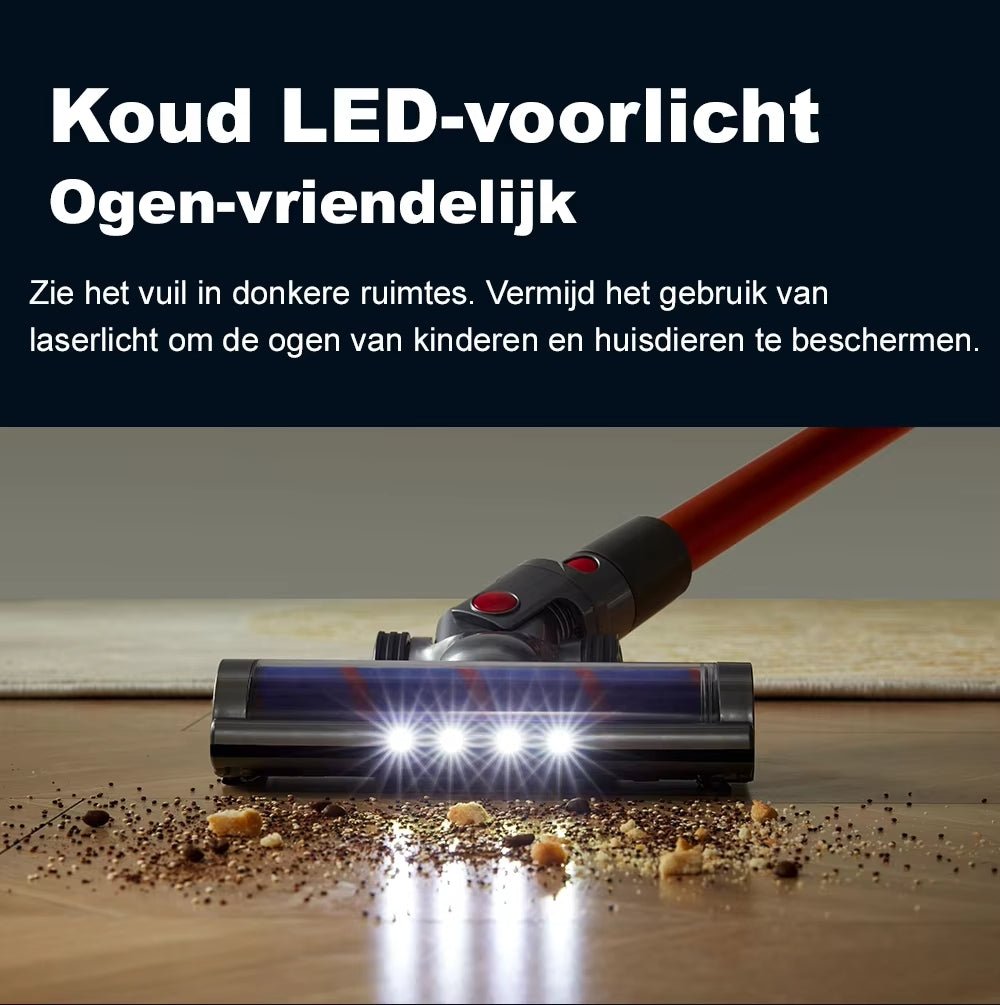 PowerClean™ Steelstofzuiger Draadloos – Slimme Stofsensor & LED Touchscreen