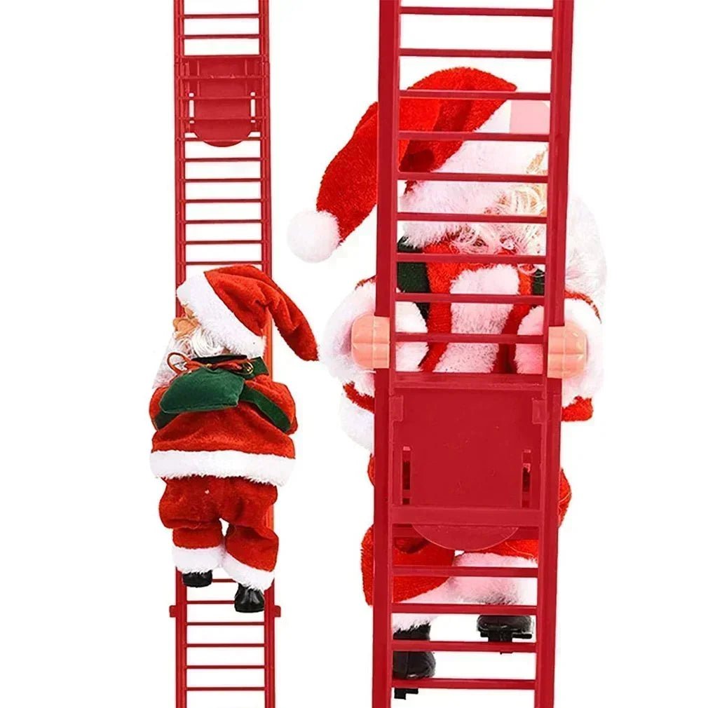 Muzikale Klimmende Kerstman | Decoratieve Kerstman Op Ladder Met Muziek