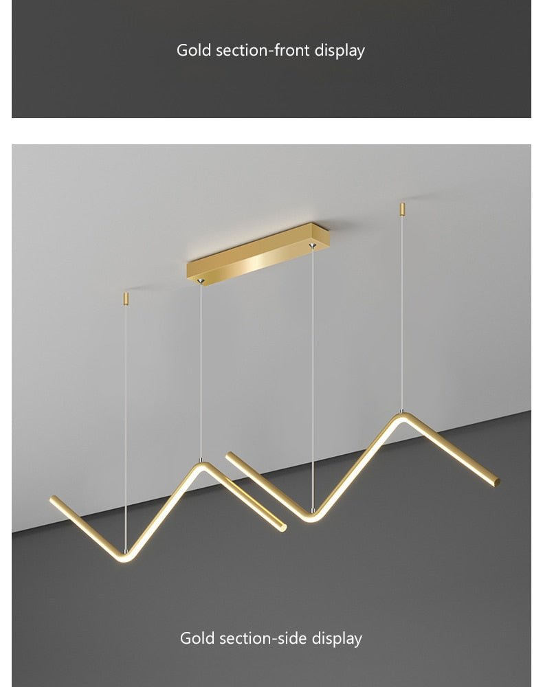 AuraLine Moderne LED Hanglamp – Unieke Gouden Tubulaire Plafondlamp voor Keuken en Woonkamer