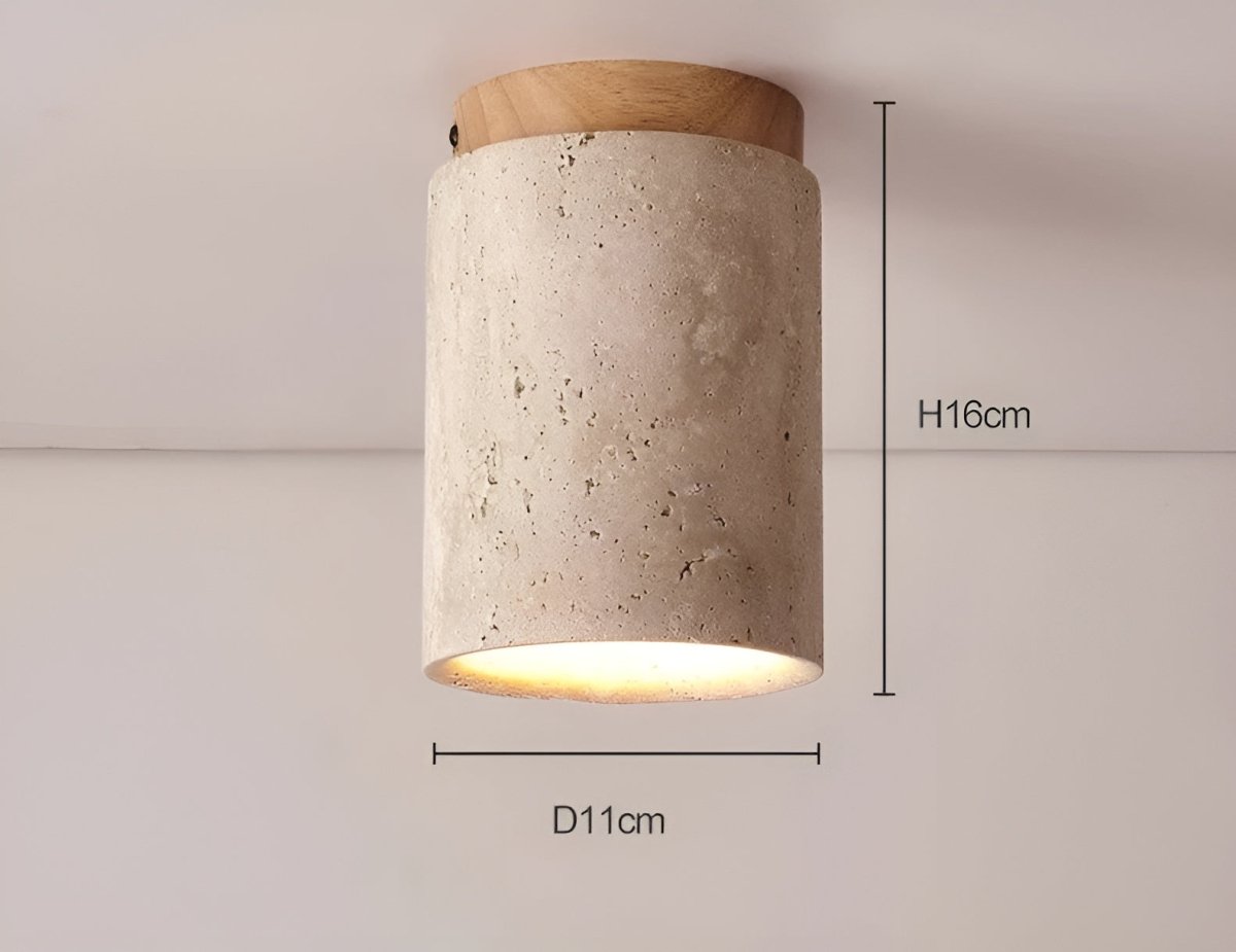 ZenAura™ Ronde Wabi Sabi Plafondlamp | Japanse Stijl met Travertijn Steen