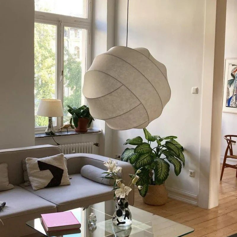 SilkSphere™ Zijde Hanglamp | Wabi Sabi Stijl met Verstelbare LED Verlichting