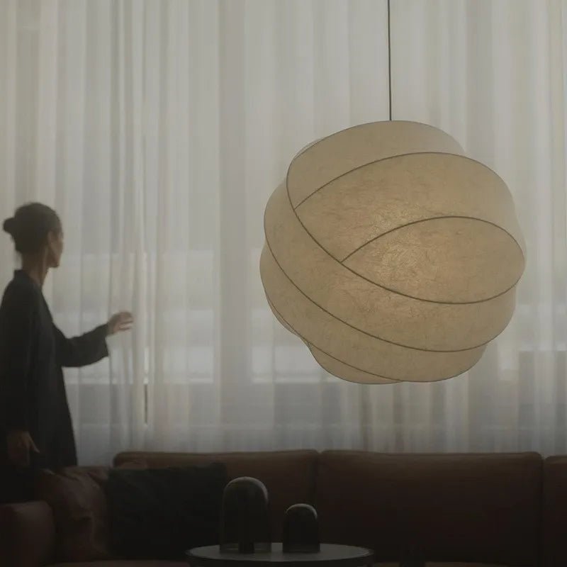 SilkSphere™ Zijde Hanglamp | Wabi Sabi Stijl met Verstelbare LED Verlichting