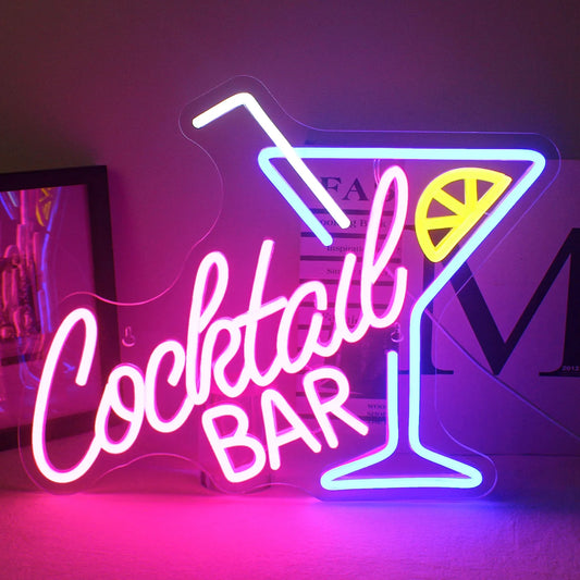 Neon Cocktail Bar LED Lamp | Stijlvolle en Energiezuinige Sfeerverlichting voor Thuis en Bars