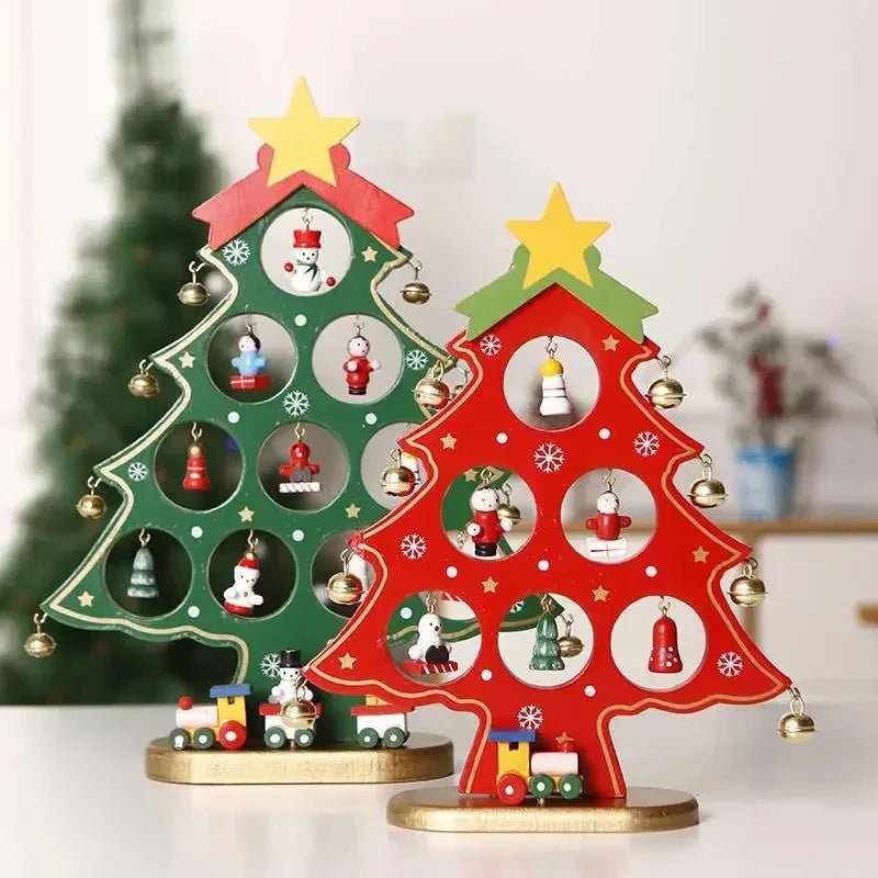 Houten Kerstboom Decoratie | Kerstversiering Voor Bureau en Tafel