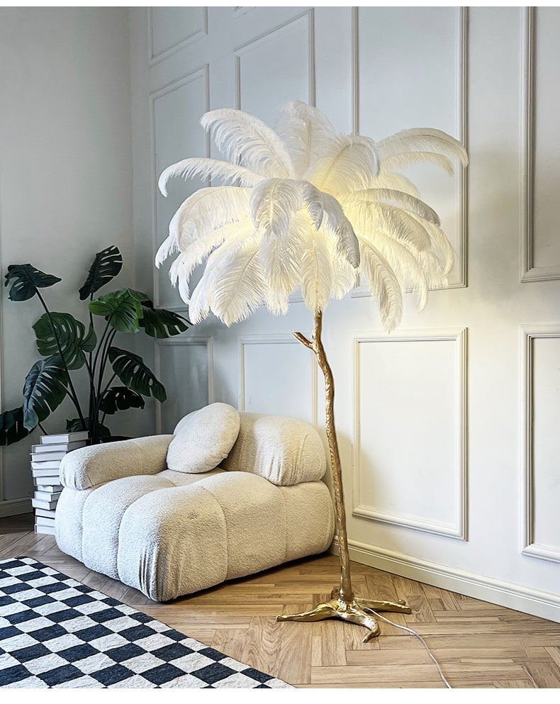 FeatherLux™ Luxe Vloerlamp | Stijlvolle Verlichting met Elegante Veren