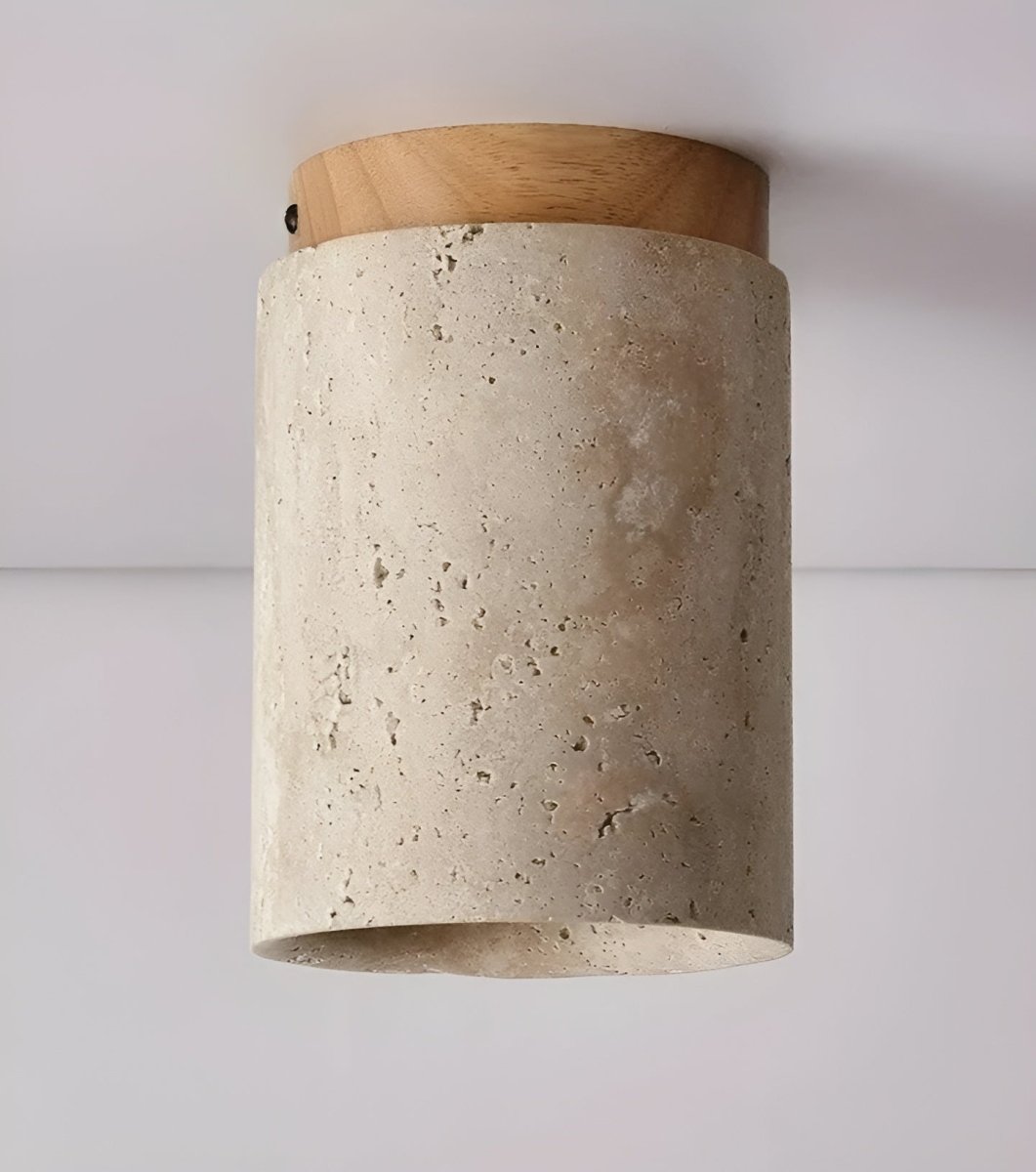 ZenAura™ Ronde Wabi Sabi Plafondlamp | Japanse Stijl met Travertijn Steen