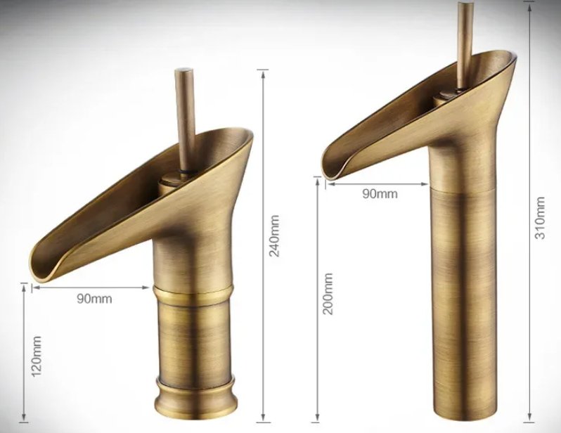 BrassElegance - Luxe Antieke Messing Badkraan Warm en Koud