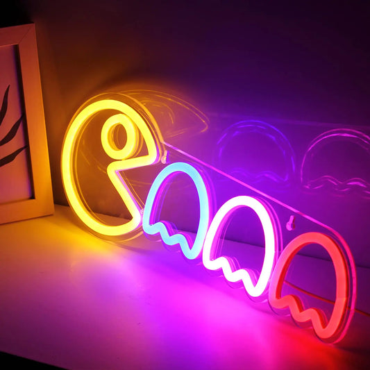 GhostGlow™ Neon Spook LED Wandlamp | Uniek Design voor Gaming- en Slaapkamers