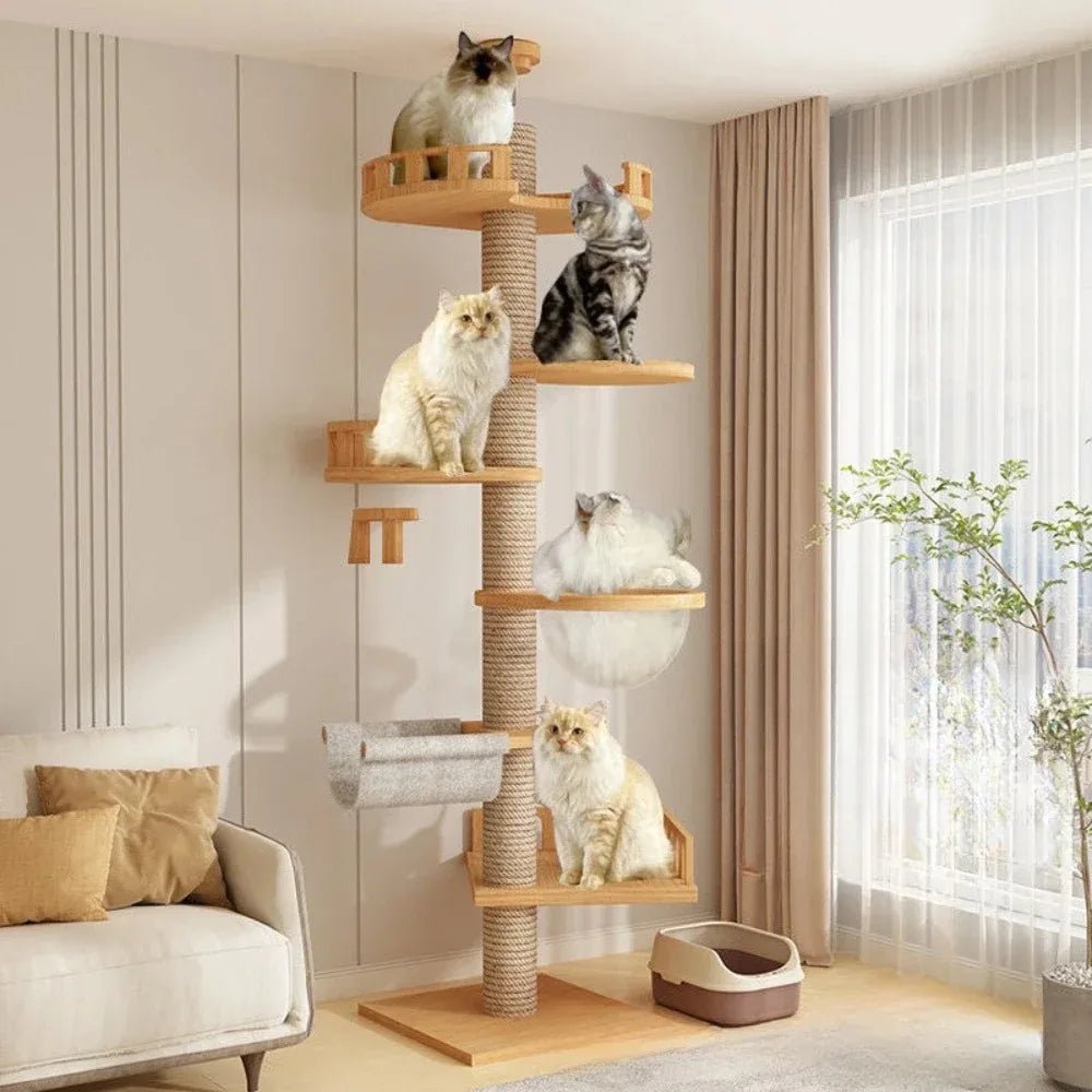 PurrPalace™ Kattenboom met Hangmat | Luxe Krabpaal voor Katten