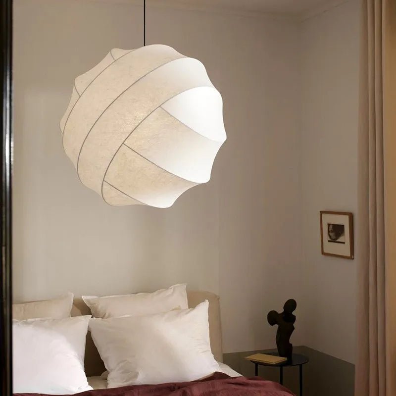 SilkSphere™ Zijde Hanglamp | Wabi Sabi Stijl met Verstelbare LED Verlichting