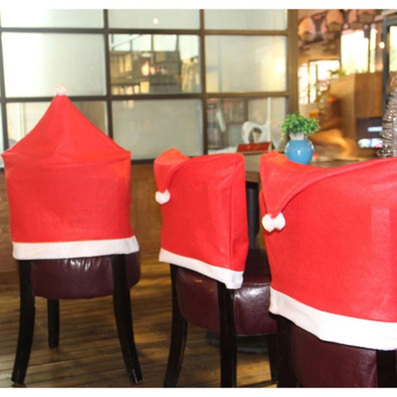 JollySeat Kerstmuts Stoelhoes – Feestelijke Stoelhoezen voor Kerstdecoratie