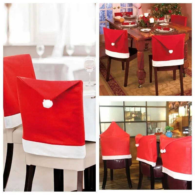 JollySeat Kerstmuts Stoelhoes – Feestelijke Stoelhoezen voor Kerstdecoratie