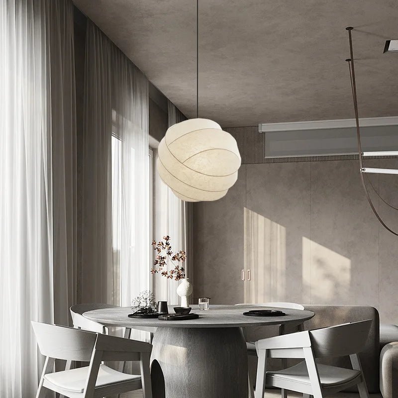 SilkSphere™ Zijde Hanglamp | Wabi Sabi Stijl met Verstelbare LED Verlichting