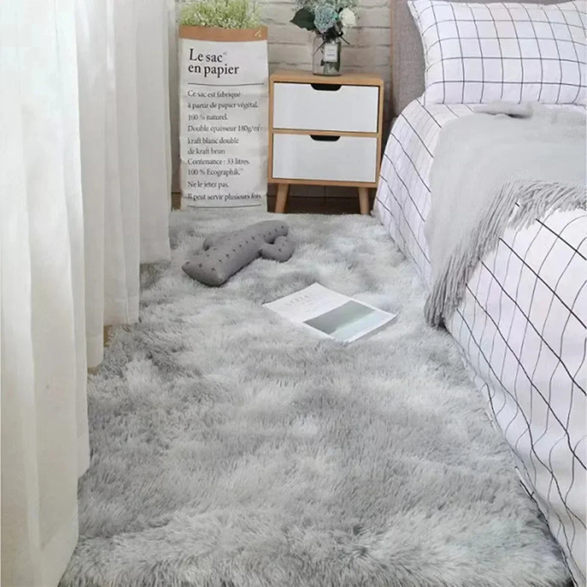 Ultra-Zacht Fluffy Tapijt voor Woonkamer en Slaapkamer - Comfortabel en Anti-Slip