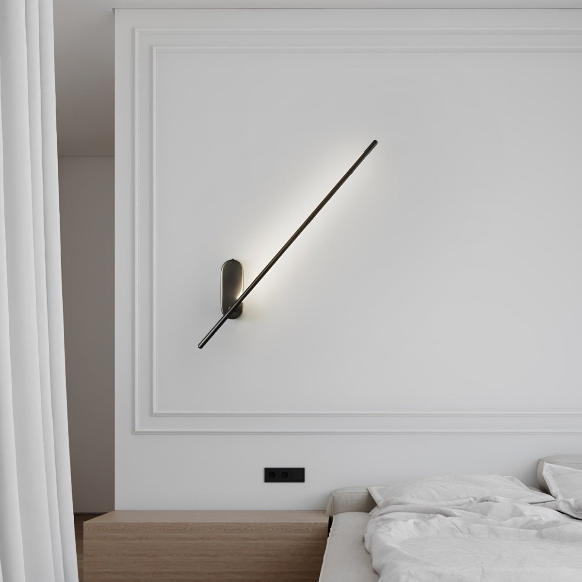 Minimalistische Goudkleurige Wandlamp - Verticale LED Sfeerverlichting voor Woonkamer en Hal