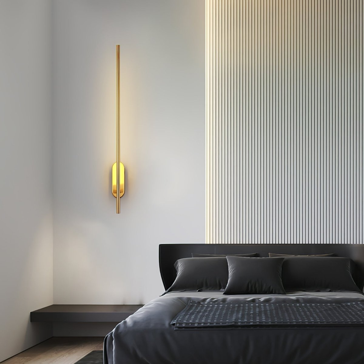 Minimalistische Goudkleurige Wandlamp - Verticale LED Sfeerverlichting voor Woonkamer en Hal