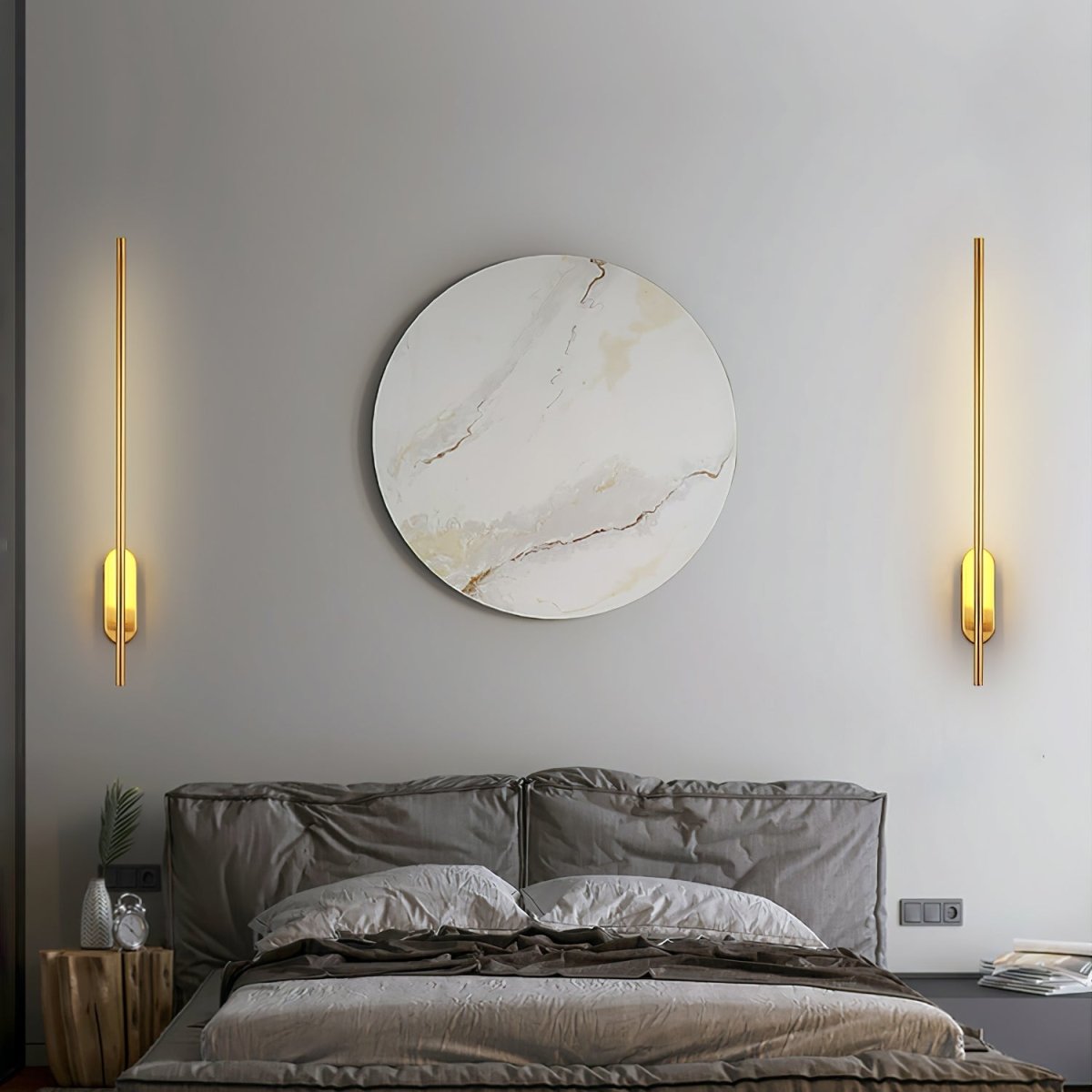 Minimalistische Goudkleurige Wandlamp - Verticale LED Sfeerverlichting voor Woonkamer en Hal