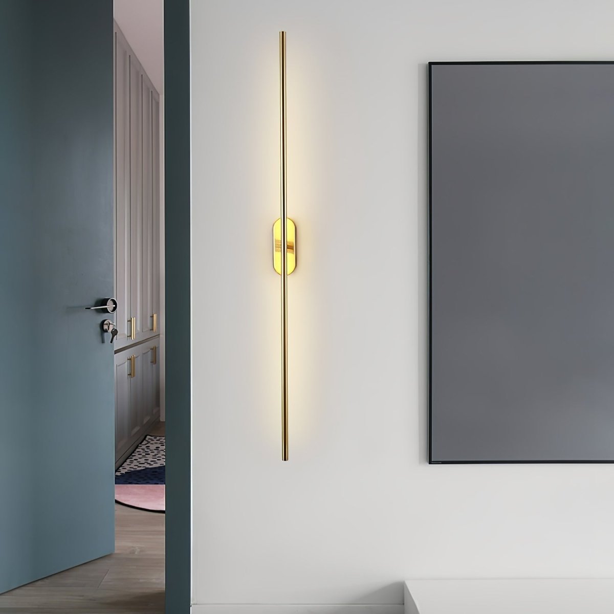 Minimalistische Goudkleurige Wandlamp - Verticale LED Sfeerverlichting voor Woonkamer en Hal