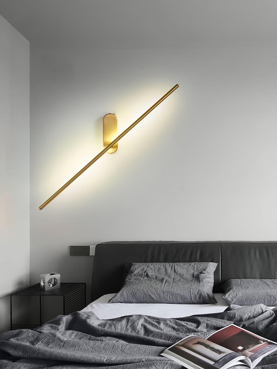 Minimalistische Goudkleurige Wandlamp - Verticale LED Sfeerverlichting voor Woonkamer en Hal