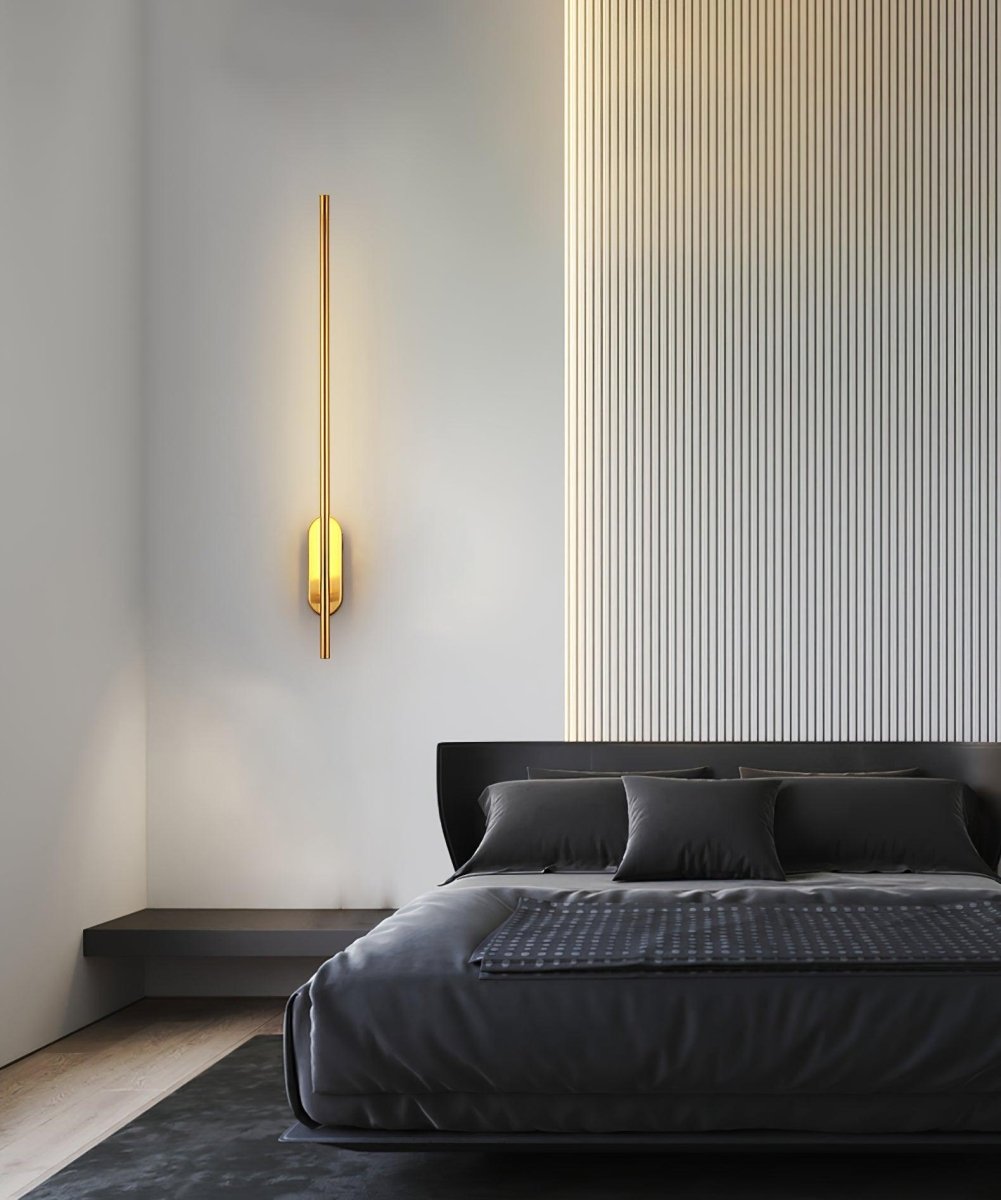 Minimalistische Goudkleurige Wandlamp - Verticale LED Sfeerverlichting voor Woonkamer en Hal