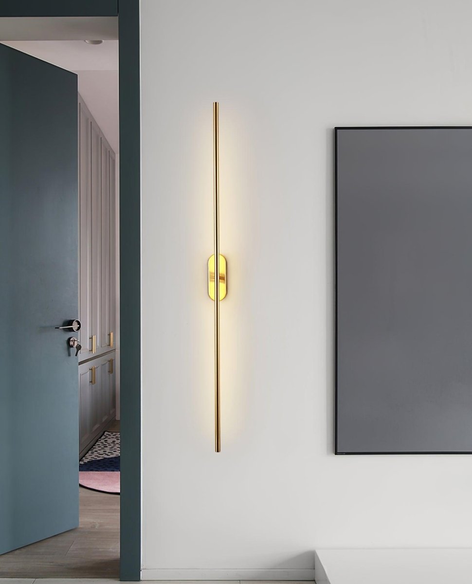 Minimalistische Goudkleurige Wandlamp - Verticale LED Sfeerverlichting voor Woonkamer en Hal