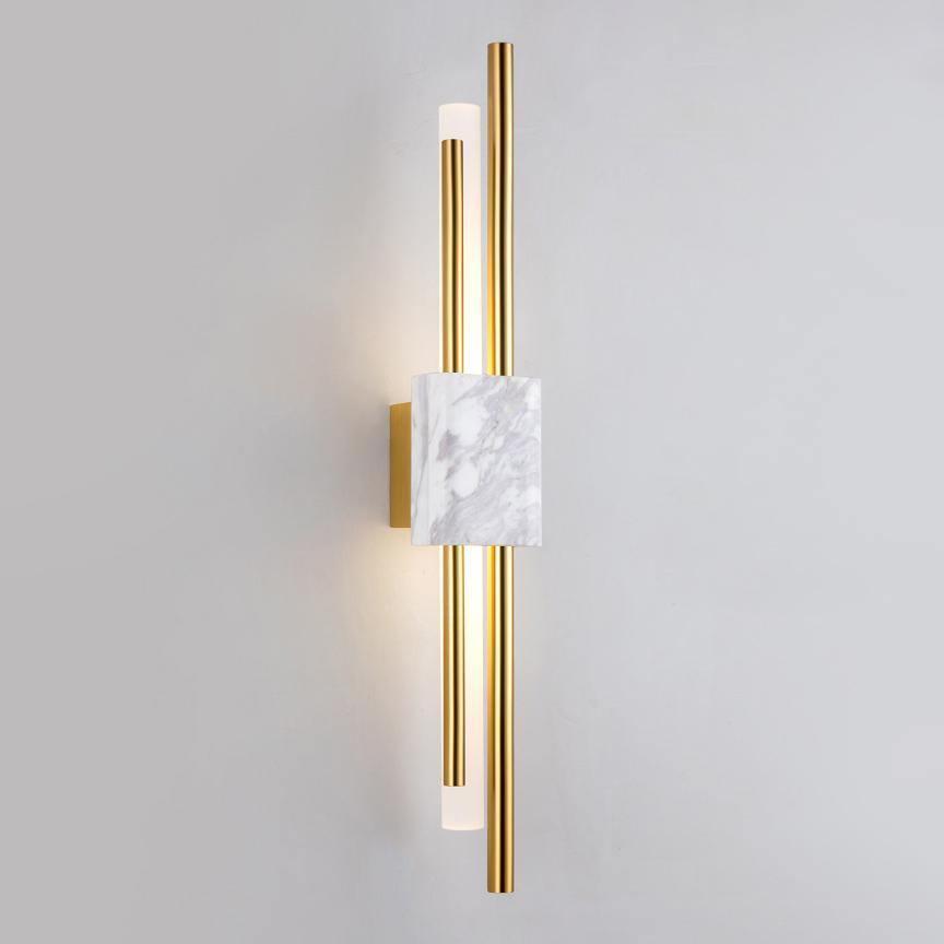 Moderne Wandlamp Met Marmer En Goud - Luxe Sfeerverlichting Voor Woonkamer en Hal