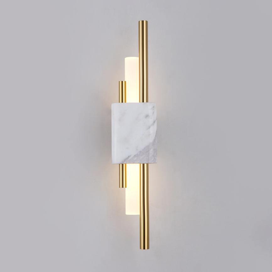 Moderne Wandlamp Met Marmer En Goud - Luxe Sfeerverlichting Voor Woonkamer en Hal