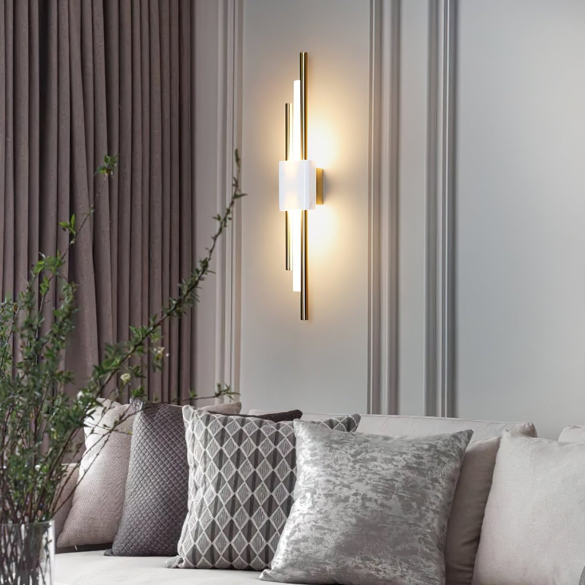 Moderne Wandlamp Met Marmer En Goud - Luxe Sfeerverlichting Voor Woonkamer en Hal