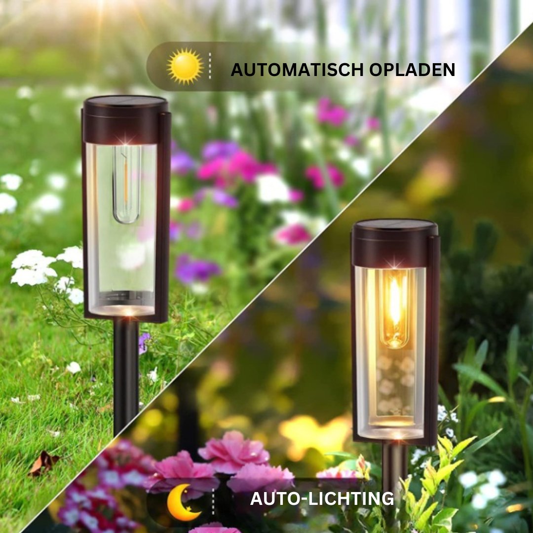 AuraGlow™ Solar Tuinverlichting – Luxe en Modern Patio Design met Zonne-energie