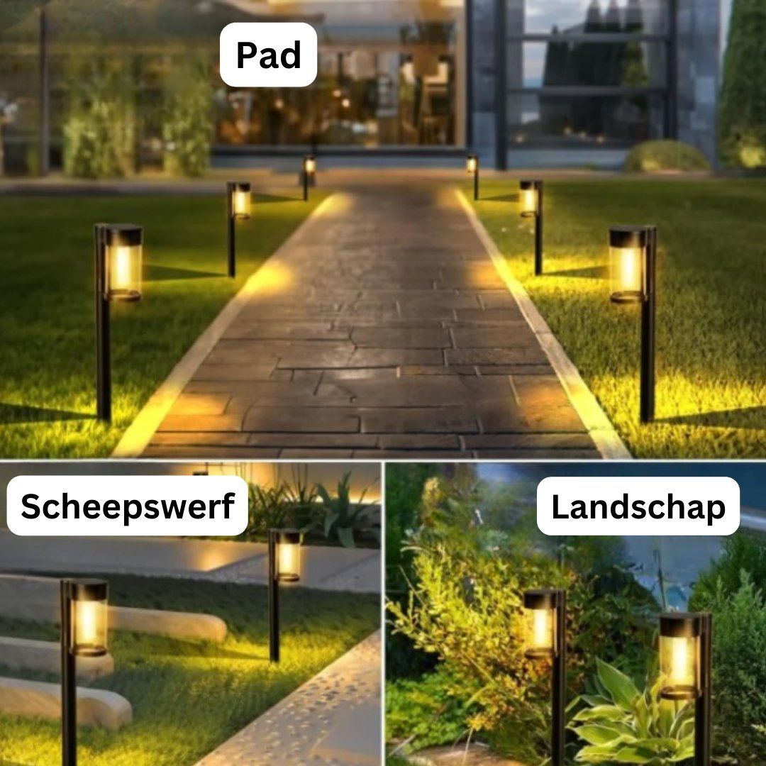 AuraGlow™ Solar Tuinverlichting – Luxe en Modern Patio Design met Zonne-energie