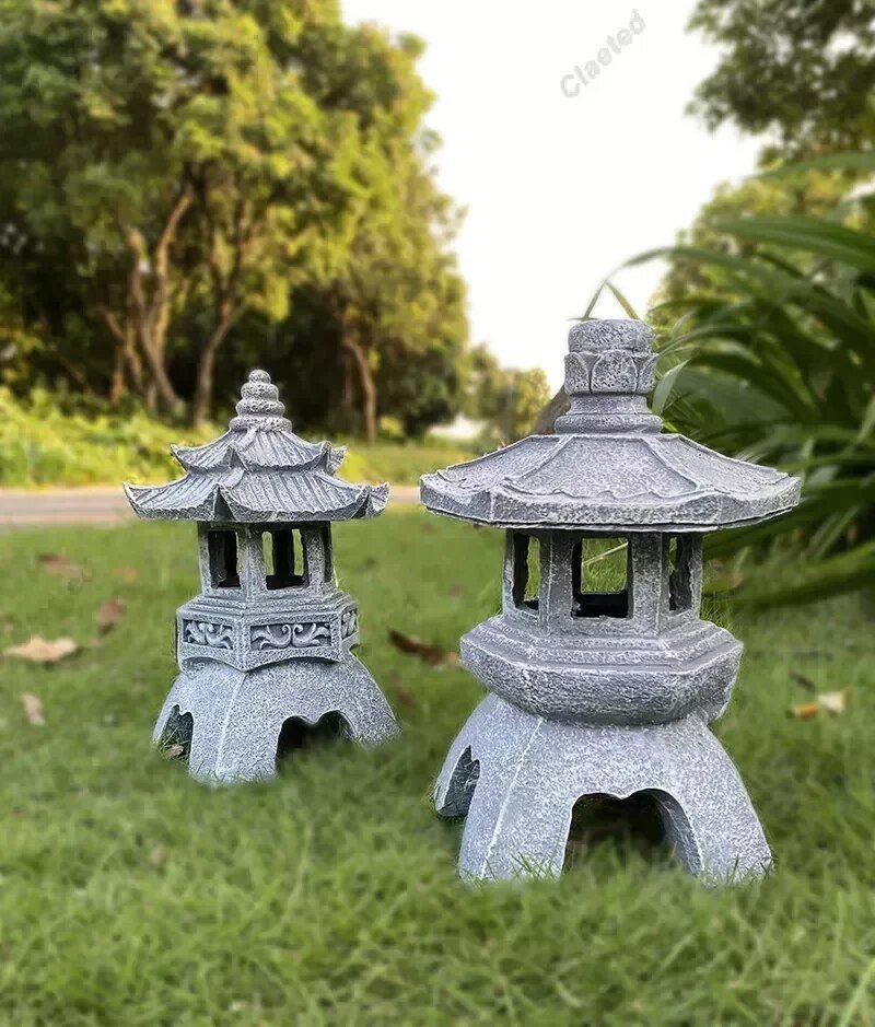 ZenGlow - Solar Tuinlamp Pagode Beeldje voor Buiten