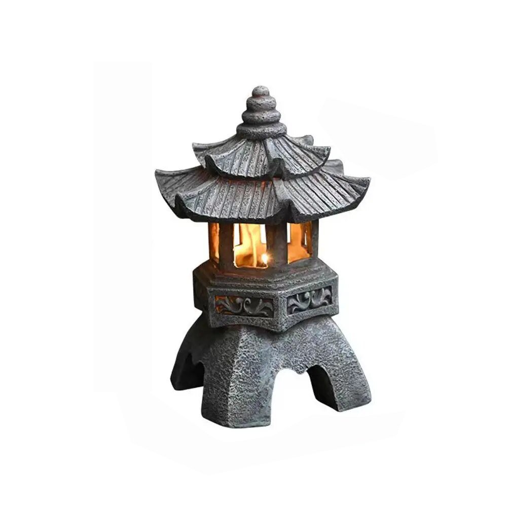 ZenGlow - Solar Tuinlamp Pagode Beeldje voor Buiten