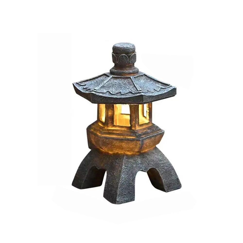 ZenGlow - Solar Tuinlamp Pagode Beeldje voor Buiten