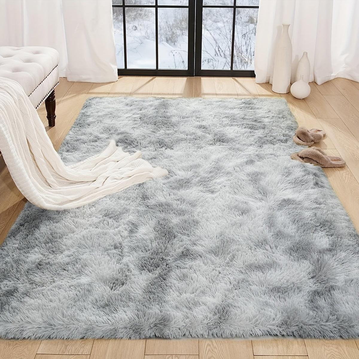 VelvetLux™ Zacht Shaggy Vloerkleed – Wasbaar, Antislip & Fluffy – Ideaal voor Woonkamer & Slaapkamer