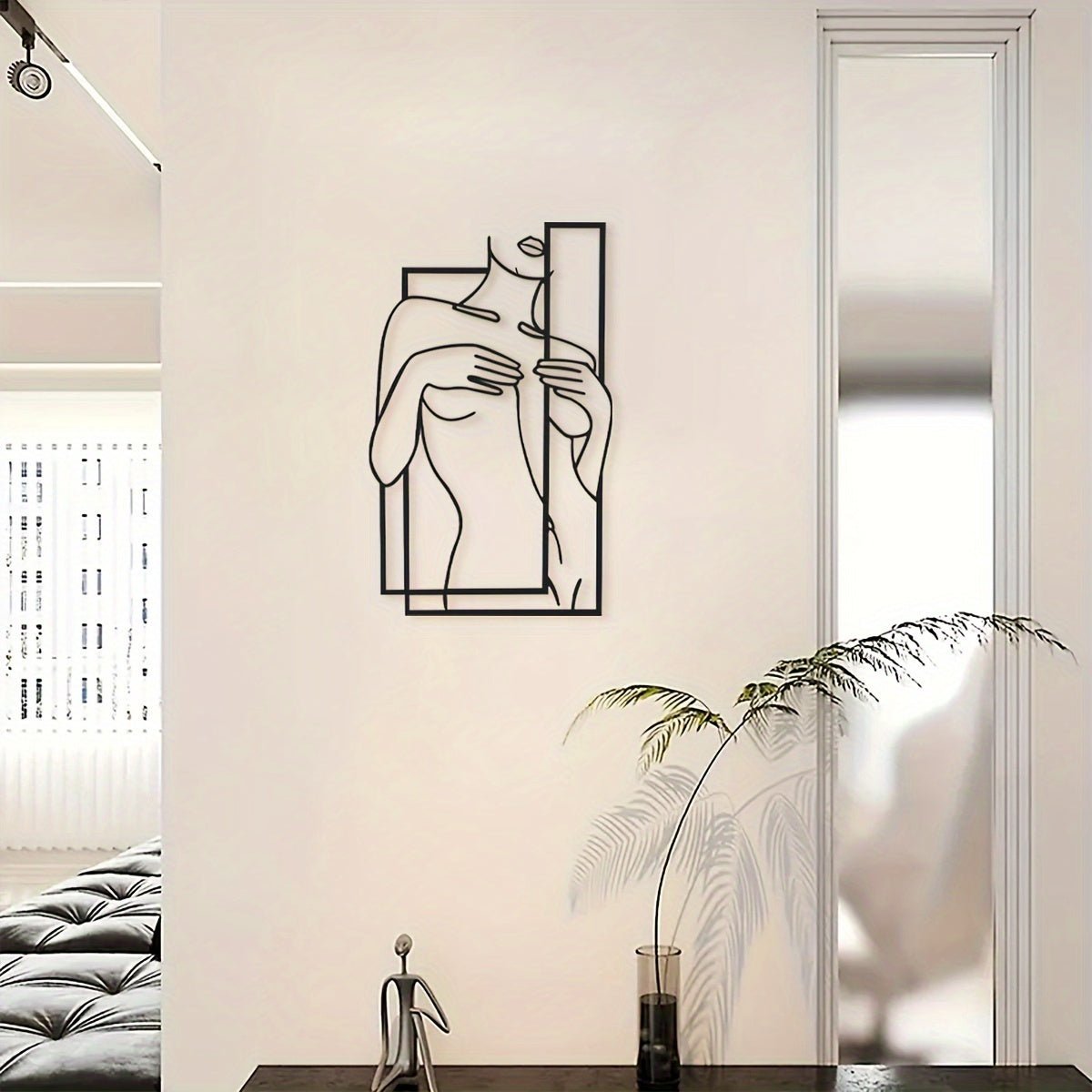 LineaArt Metalen Muurdecoratie - Moderne Minimalistische Wandkunst Voor Slaapkamer