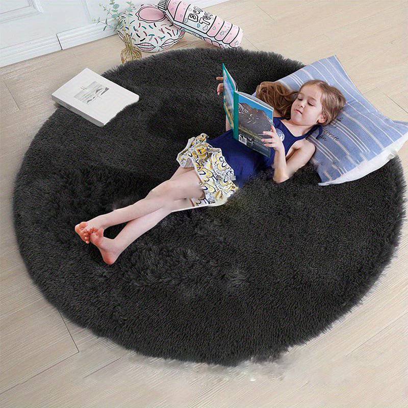 RoundSoft™ Fluffy Rond Vloerkleed – Zacht, Antislip & Wasbaar – Perfect voor Kinderkamer & Woonkamer