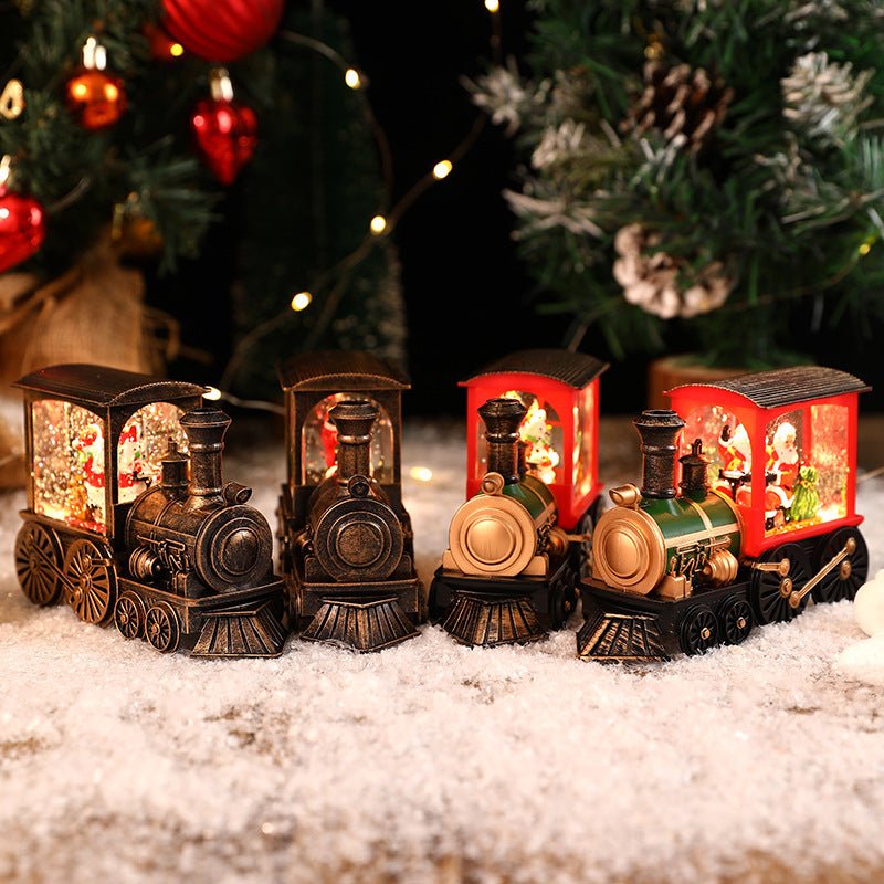 Kerst Mini Trein Waterbol - Verlichte Decoratieve Kersttrein met Festieve Scènes