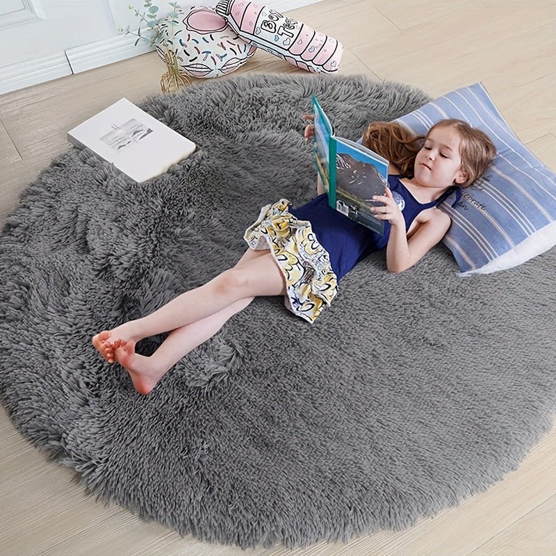 RoundSoft™ Fluffy Rond Vloerkleed – Zacht, Antislip & Wasbaar – Perfect voor Kinderkamer & Woonkamer