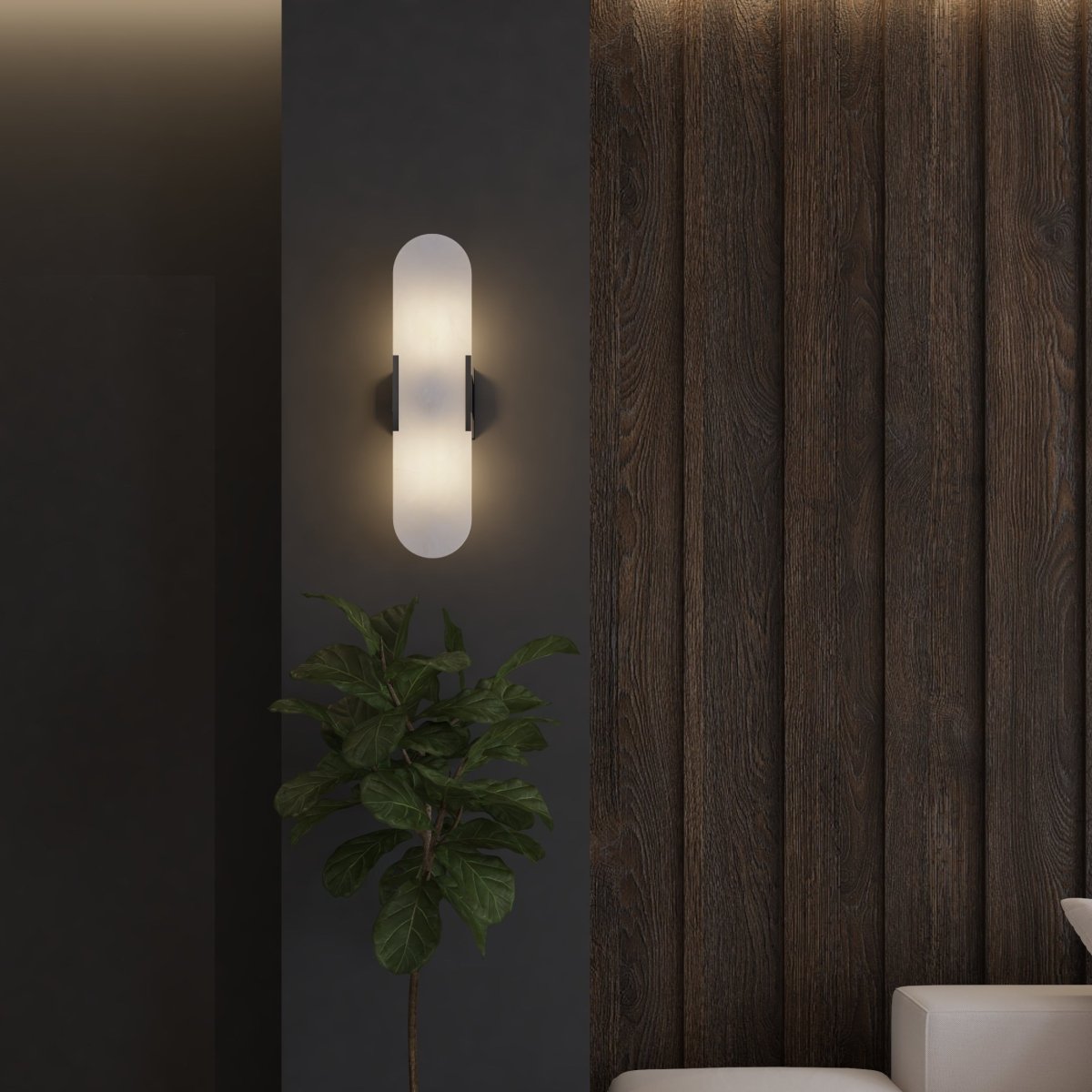 Moderne Wandlamp met Marmeren Kap – LED Muurlamp voor Slaapkamer en Woonkamer