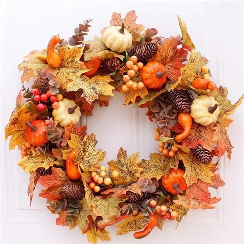 Fleurond Krans – Luxe Herfst- en Kerstdecoratie 50CM Weerbestendige Decoratieve Krans