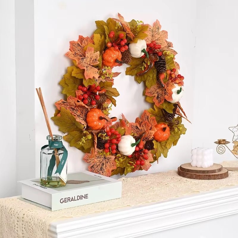 Fleurond Krans – Luxe Herfst- en Kerstdecoratie 50CM Weerbestendige Decoratieve Krans