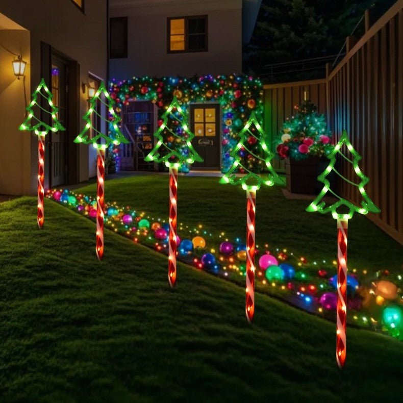 Solar Kerstboom Tuinverlichting - Kleurige en Waterdichte LED Decoratie voor Buiten