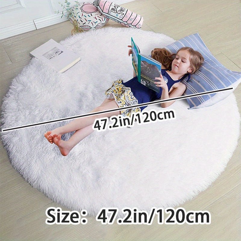 RoundSoft™ Fluffy Rond Vloerkleed – Zacht, Antislip & Wasbaar – Perfect voor Kinderkamer & Woonkamer