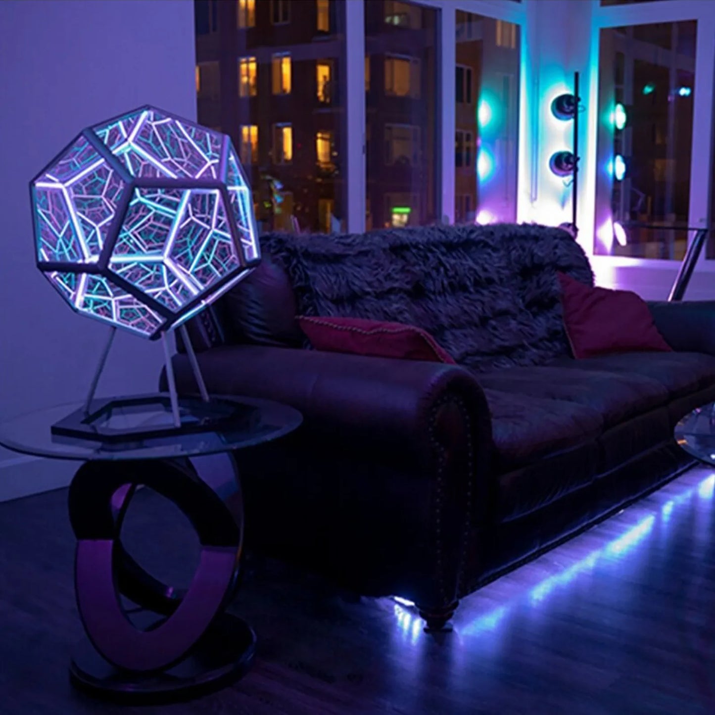 Infiniluxe Dodecahedron Lamp met Afstandsbediening – Unieke 3D LED Infinity Lamp voor Sfeerverlichting